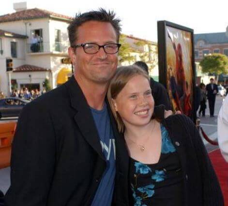 Madeleine Morrison, with her stepbrother, Matthew Perry.
